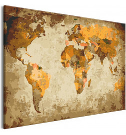 Cuadro para colorear - Brown World Map
