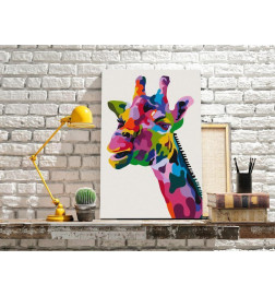 Quadro pintado por você - Colourful Giraffe