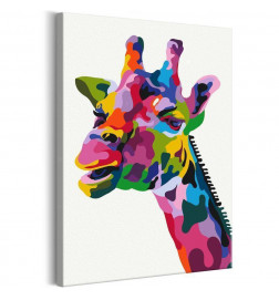 Cuadro para colorear - Colourful Giraffe