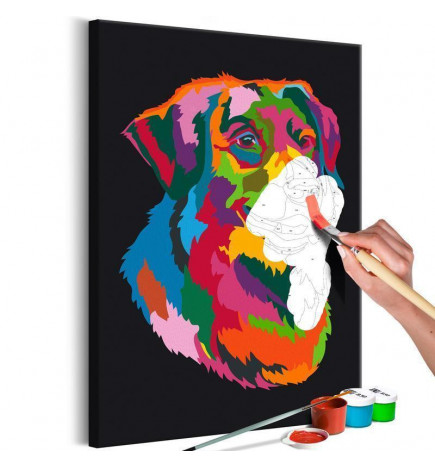 Malen nach Zahlen - Colourful Dog