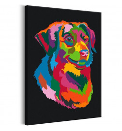 DIY canvas painting - Colourful Dog