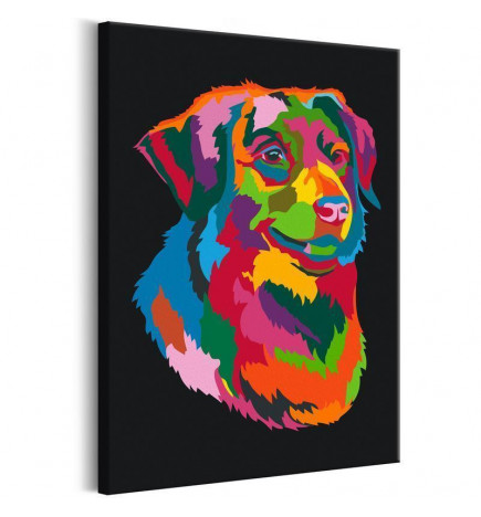 DIY foto met een kleurrijke hondencm.40x60 ARREDALACASA