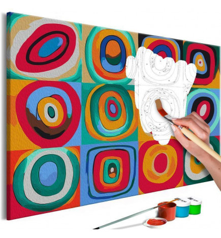 DIY canvas painting - Colourful Rings