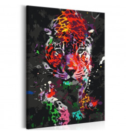 DIY canvas painting - Spotted Leopard