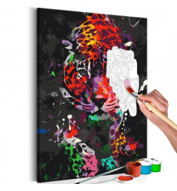 DIY canvas painting - Spotted Leopard