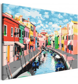 DIY canvas painting - Houses in Burano