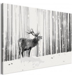 DIY canvas painting - Deer in the Snow