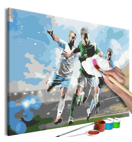 dIY schilderij met voetbalwedstrijd cm 60x40 Arredalacasa