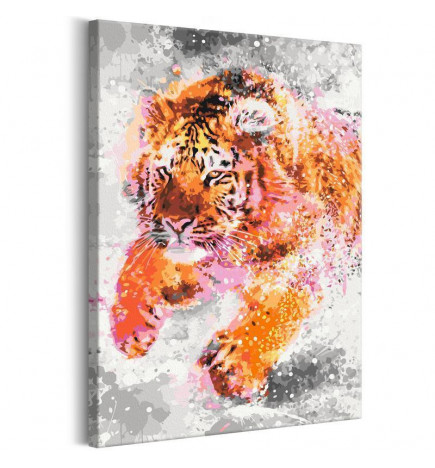 DIY canvas painting - Running Tiger