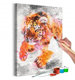 DIY canvas painting - Running Tiger