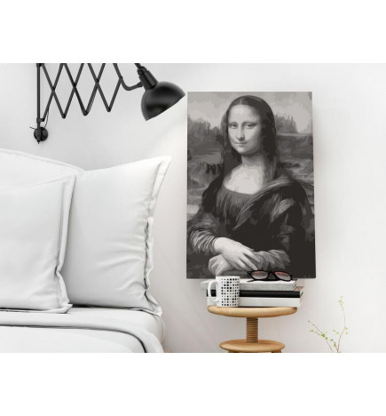 Cuadro para colorear - Black and White Mona Lisa