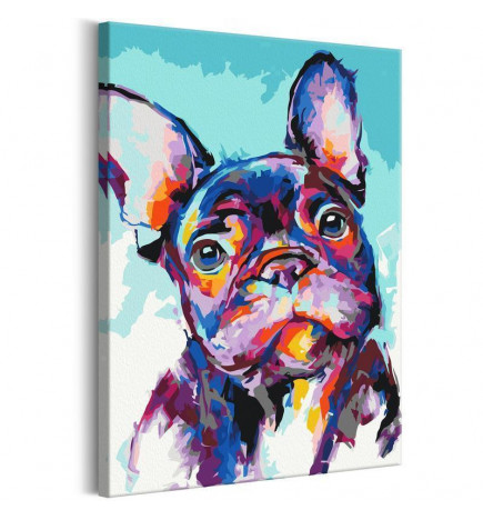 DIY canvas painting - Bulldog Portrait