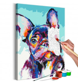 DIY slika s psom v barvah cm.40x60 ARREDALACASA