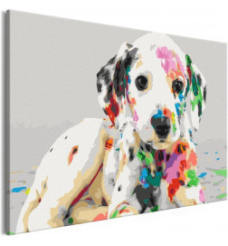 DIY foto met een kleurrijke hondencm. 60x40 Arredalacasa
