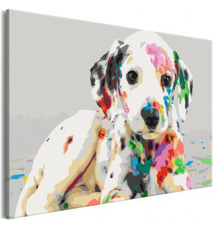 DIY slika z barvnim psom cm. 60x40 opremite svoj dom