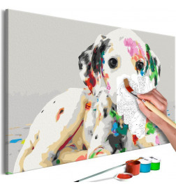 Tableau à peindre par soi-même - Colourful Puppy