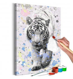DIY canvas painting - White Tiger