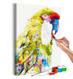 DIY canvas painting - Tropical Parrot