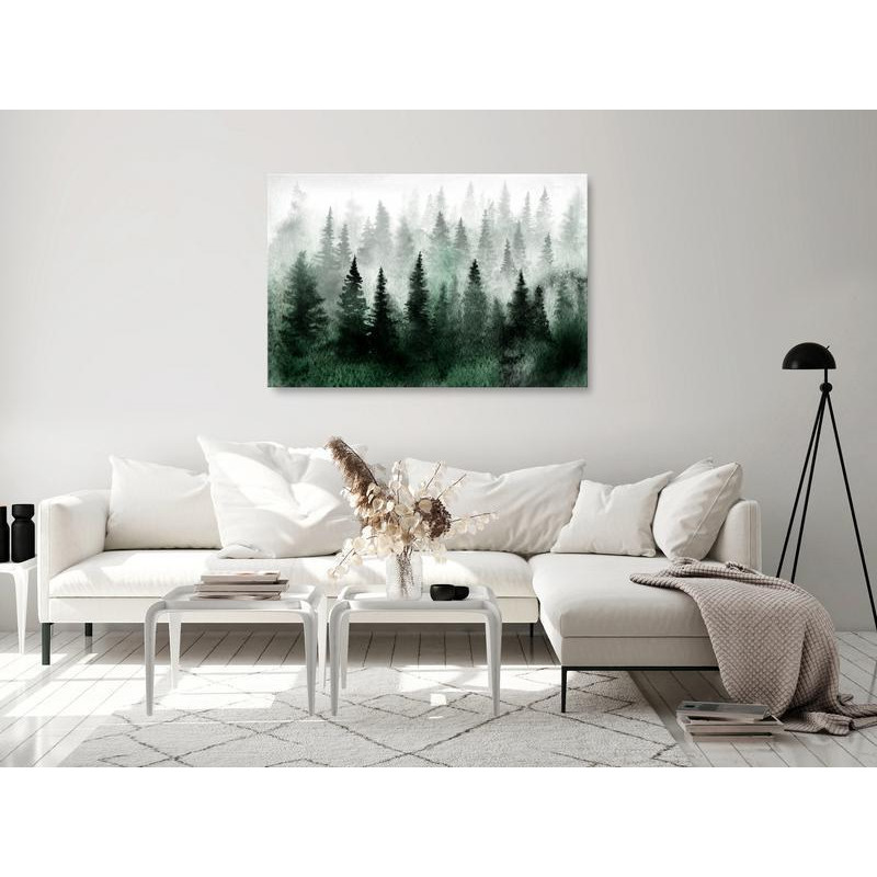 31,90 € Canvas Print - Scandinavian Foggy Forest (1 Part) Wide