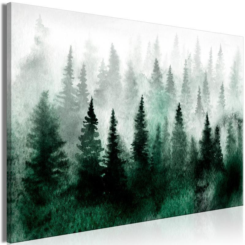 31,90 € Canvas Print - Scandinavian Foggy Forest (1 Part) Wide