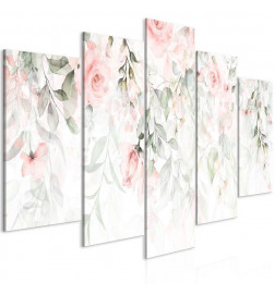 Quadro - Waterfall of Roses (5 Parts) Wide - First Variant
