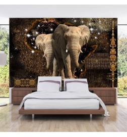 Fotobehang - Brown Elephants