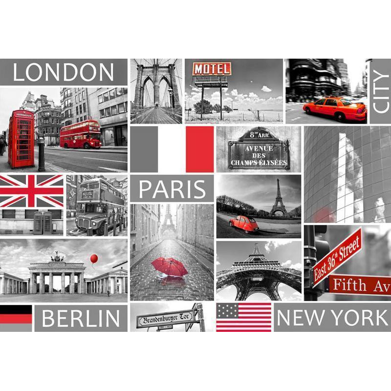 34,00 € Fotomural - London, Paris, Berlin, New York
