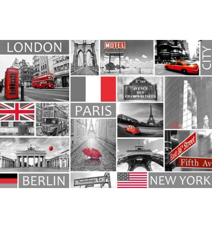 Fotomural - London, Paris, Berlin, New York