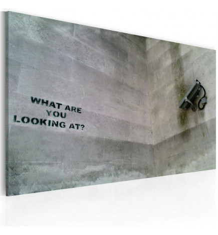 Leinwandbild - What are you looking at? (Banksy)