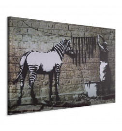 Schilderij - Zebra washing (Banksy)