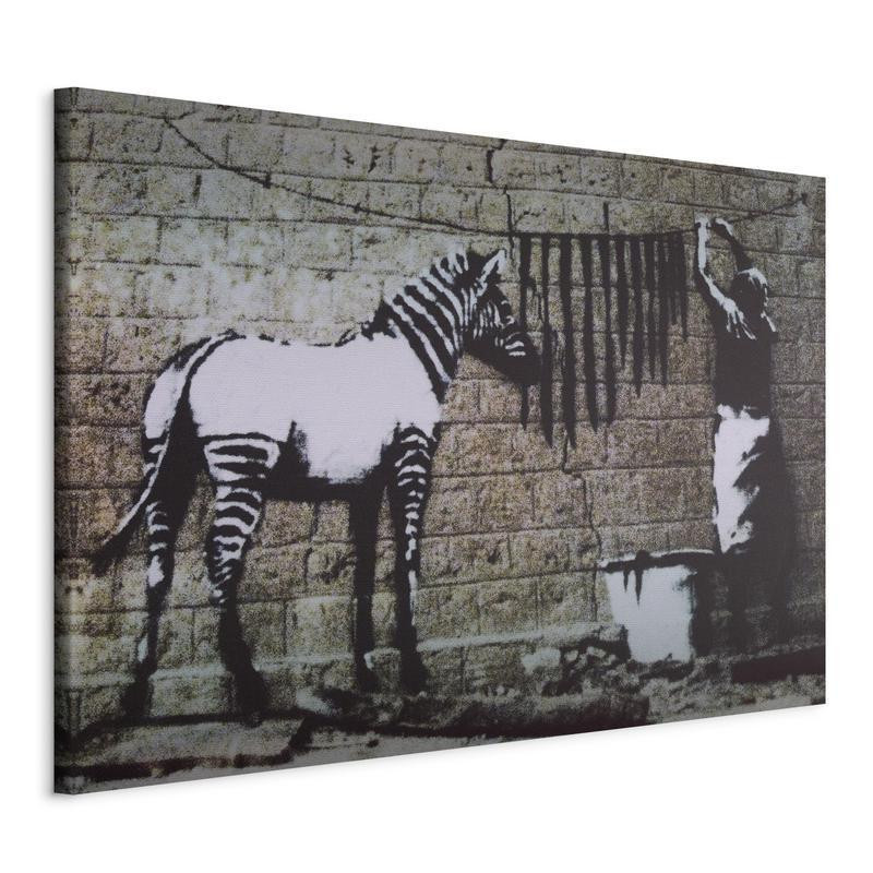 31,90 € Canvas Print - Zebra washing (Banksy)