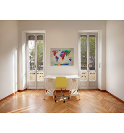 31,90 € Canvas Print - Map of the world - an explosion of colors