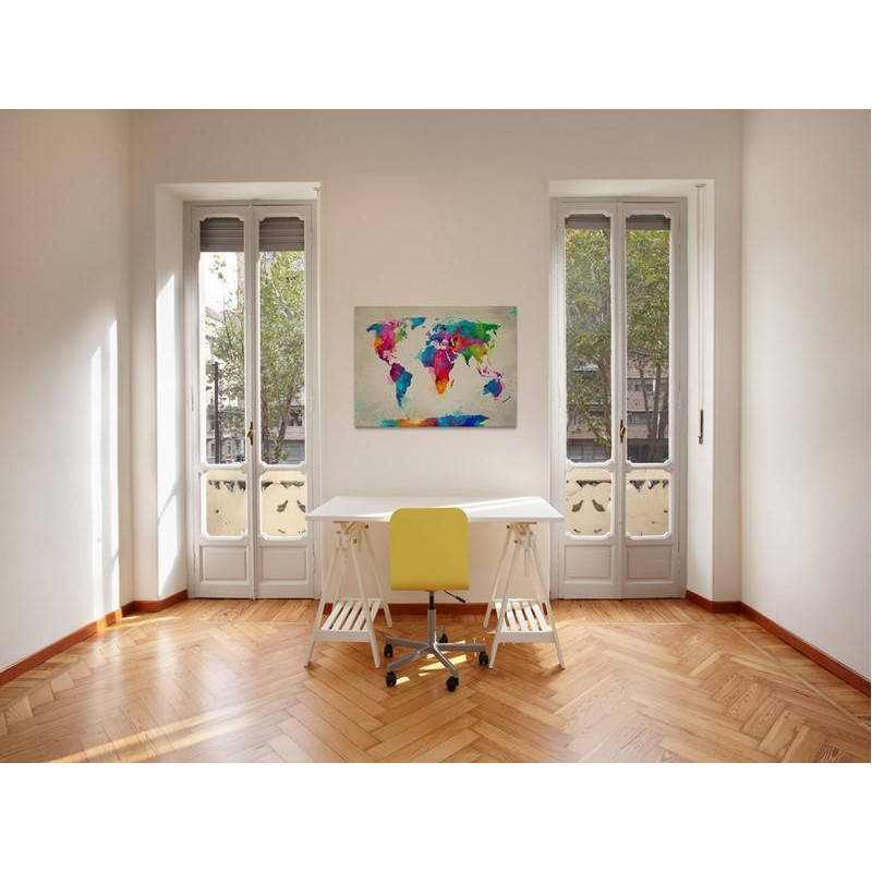 31,90 € Schilderij - Map of the world - an explosion of colors