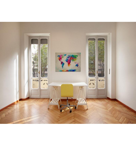 31,90 € Canvas Print - Map of the world - an explosion of colors