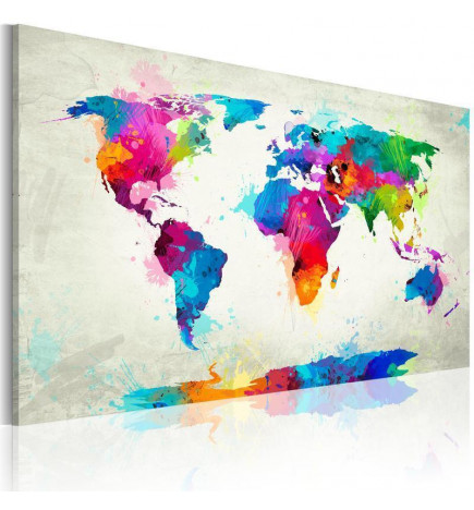 Canvas Print - Map of the world - an explosion of colors