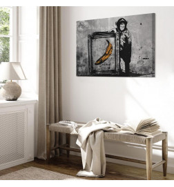 Schilderij - Inspired by Banksy - black and white
