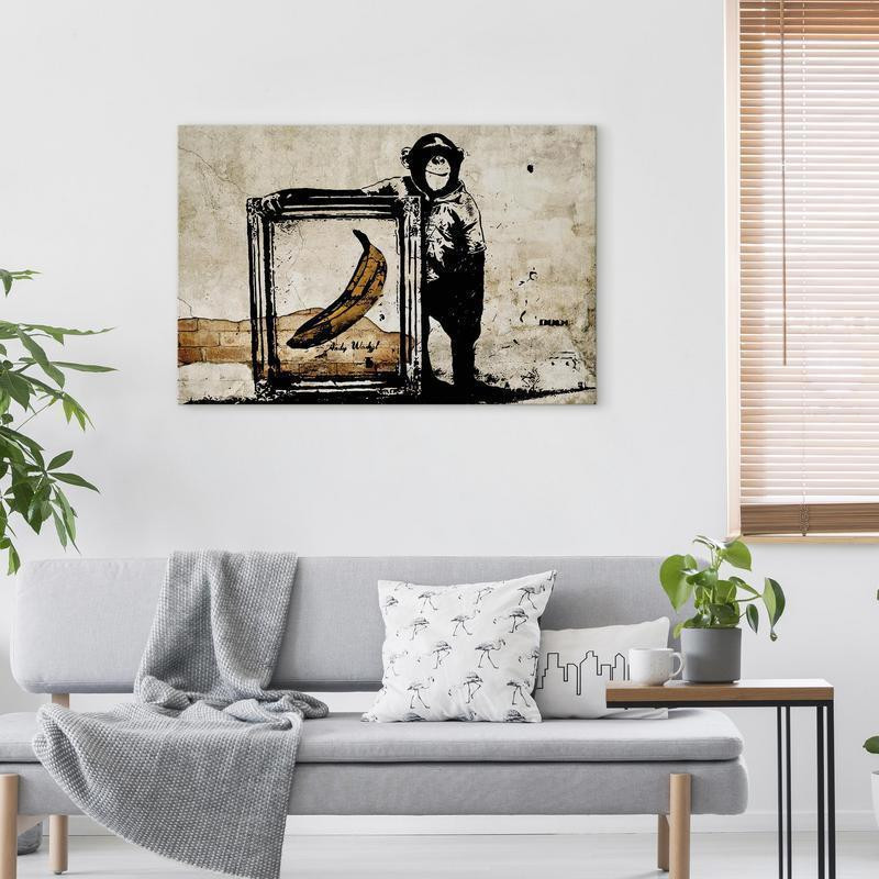 31,90 € Canvas Print - Inspired by Banksy - sepia