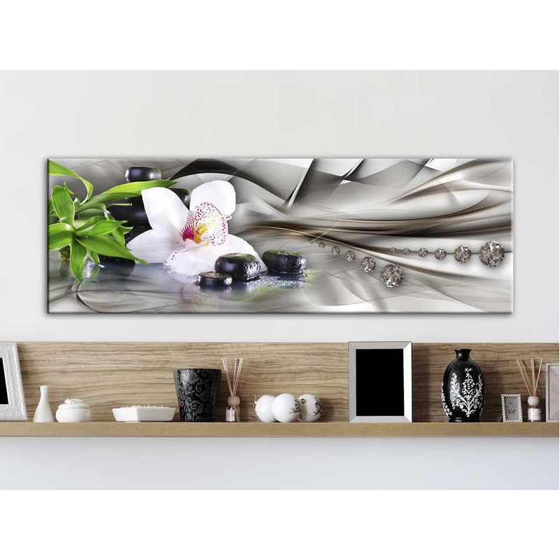 82,90 € Canvas Print - Zen composition: bamboo orchid and stones