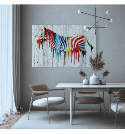Canvas Print - Colourful Zebra