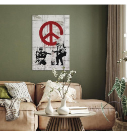 Leinwandbild - Soldiers Painting Peace by Banksy