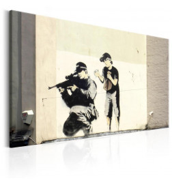 Leinwandbild - Sniper and Child by Banksy