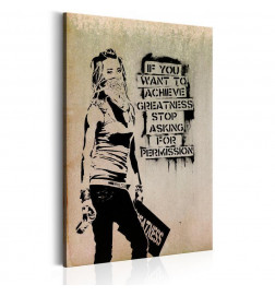 Schilderij - Graffiti Slogan by Banksy