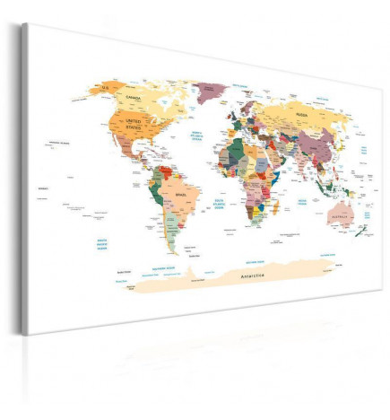 Schilderij - World Map: Travel Around the World