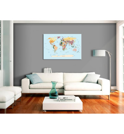 Schilderij - World Map: Travel with Me