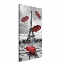 Leinwandbild - Paris: Red Umbrellas
