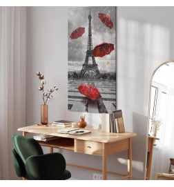 Schilderij - Paris: Red Umbrellas