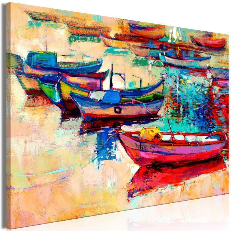 31,90 € Schilderij - Boats (1 Part) Wide