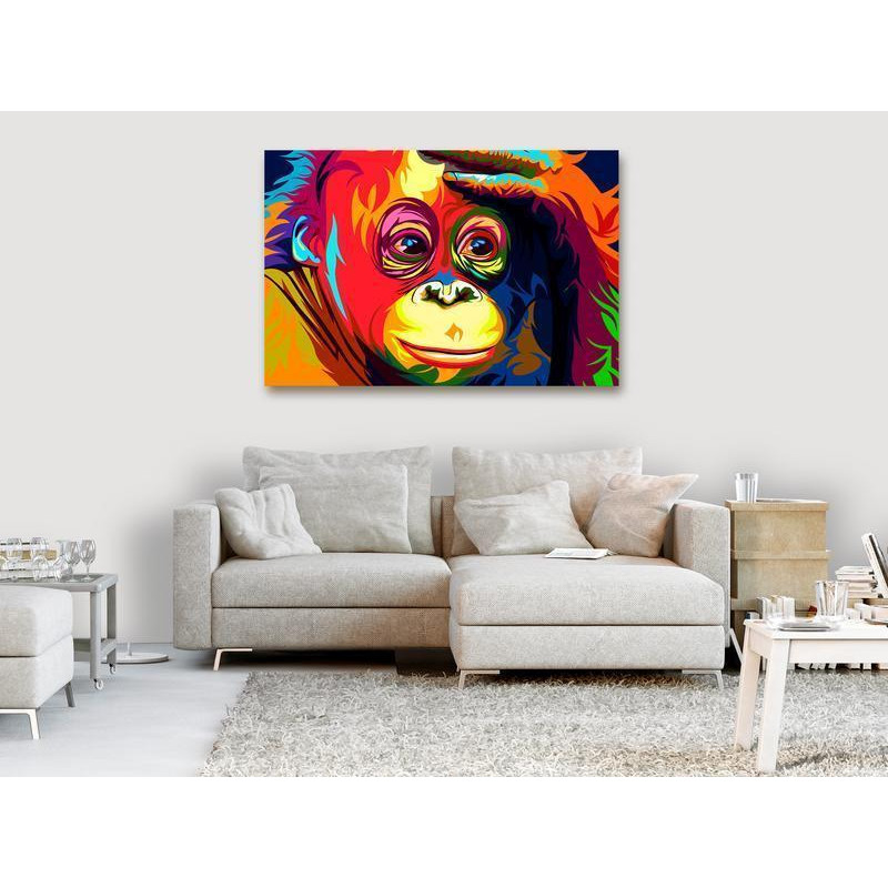 31,90 € Canvas Print - Colourful Orangutan (1 Part) Wide