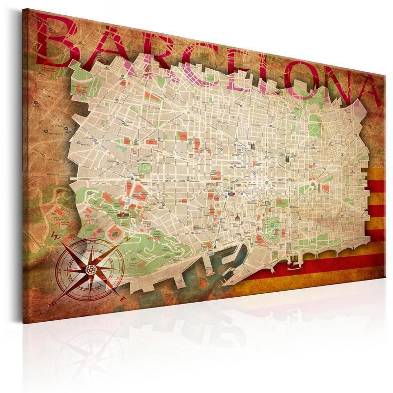 68,00 € Attēls uz korķa - Map of Barcelona