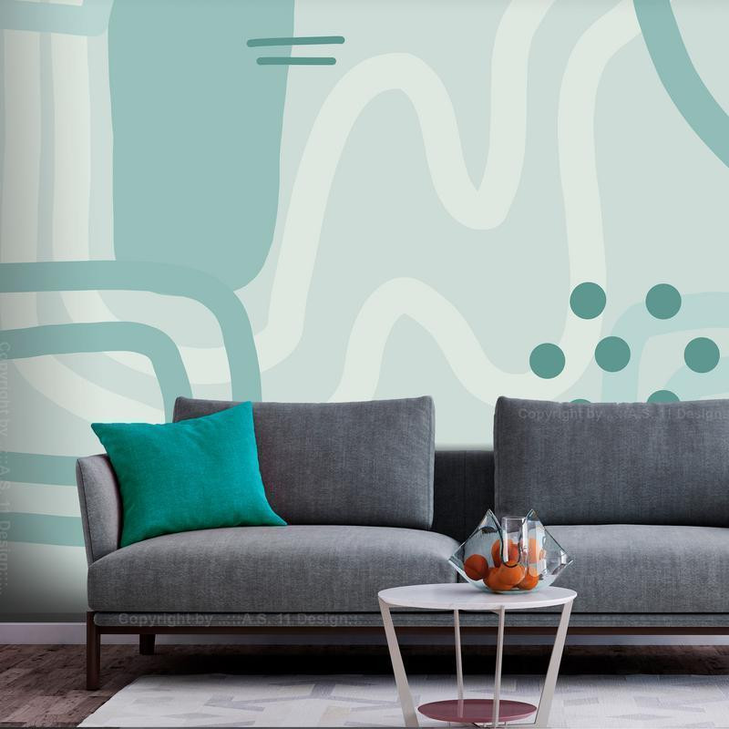 34,00 €Papier peint - Geometric forms and patterns - abstract background with turquoise patterns